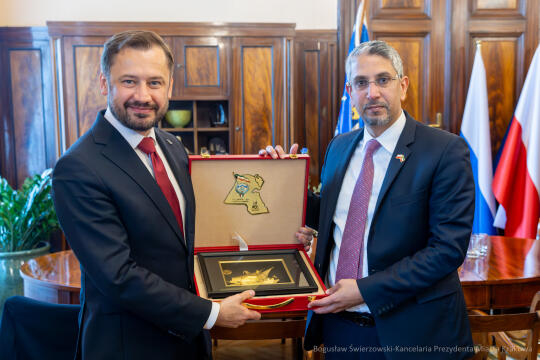 Spotkanie Prezydenta Aleksandra Miszalskiego z J.E. Saad Abdulaziz Mohammad Al–Mehaini, Ambasador Kuwejtu w Polsce